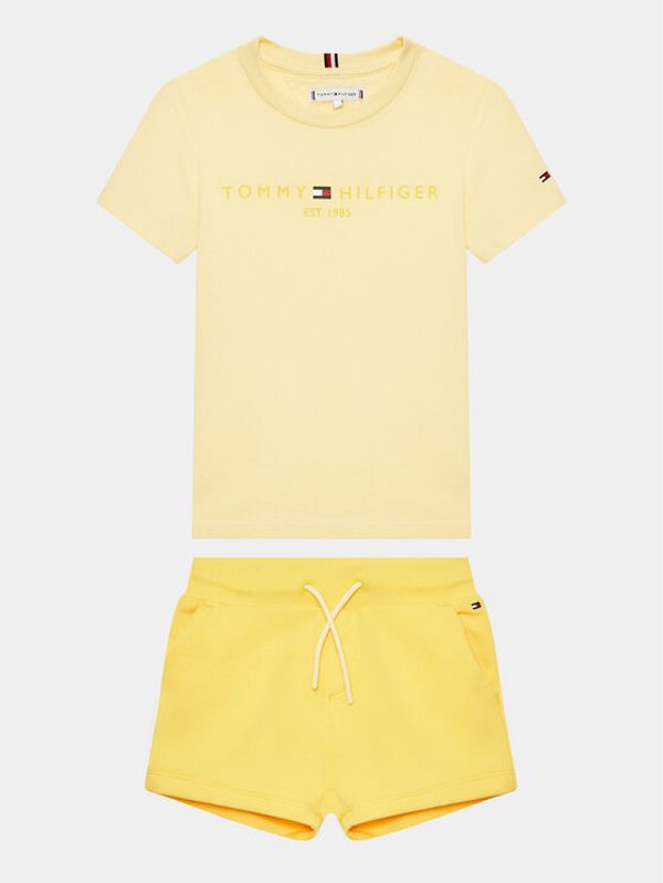 Tommy Hilfiger Tommy Hilfiger Komplet majica in športne kratke hlače Essential KG0KG07281 D Rumena Regular Fit