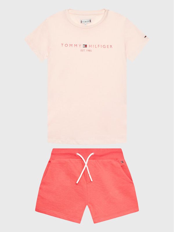Tommy Hilfiger Tommy Hilfiger Komplet majica in športne kratke hlače KG0KG07281 D Roza Regular Fit