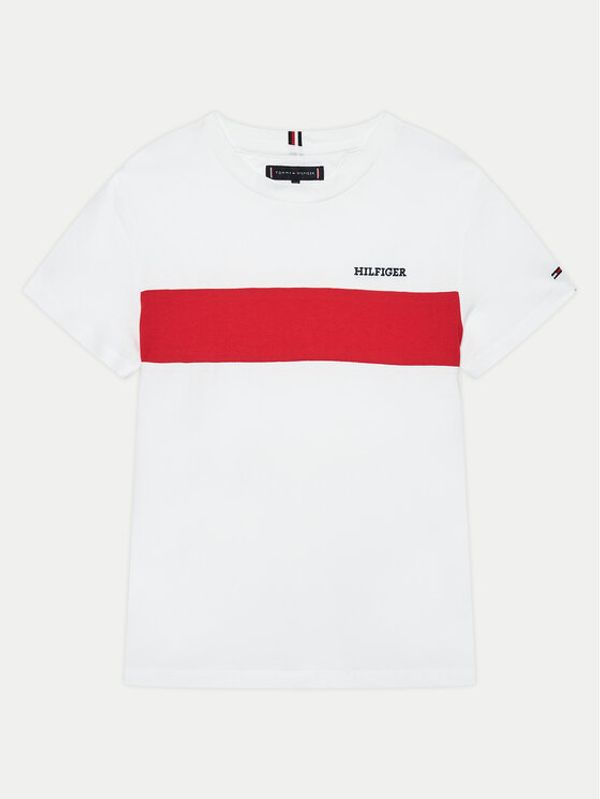 Tommy Hilfiger Tommy Hilfiger Majica Colorblock Embroidery KB0KB09142 Bela Regular Fit