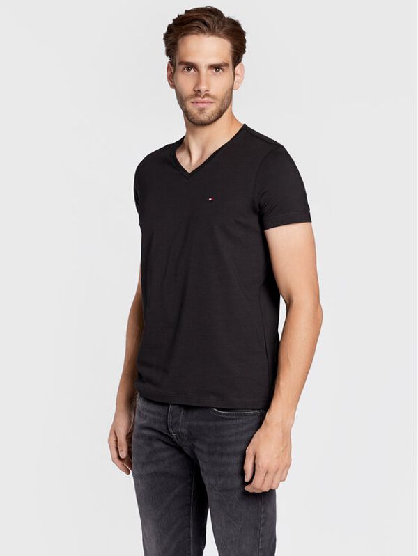 Tommy Hilfiger Tommy Hilfiger Majica Core Stretch MW0MW27540 Črna Slim Fit