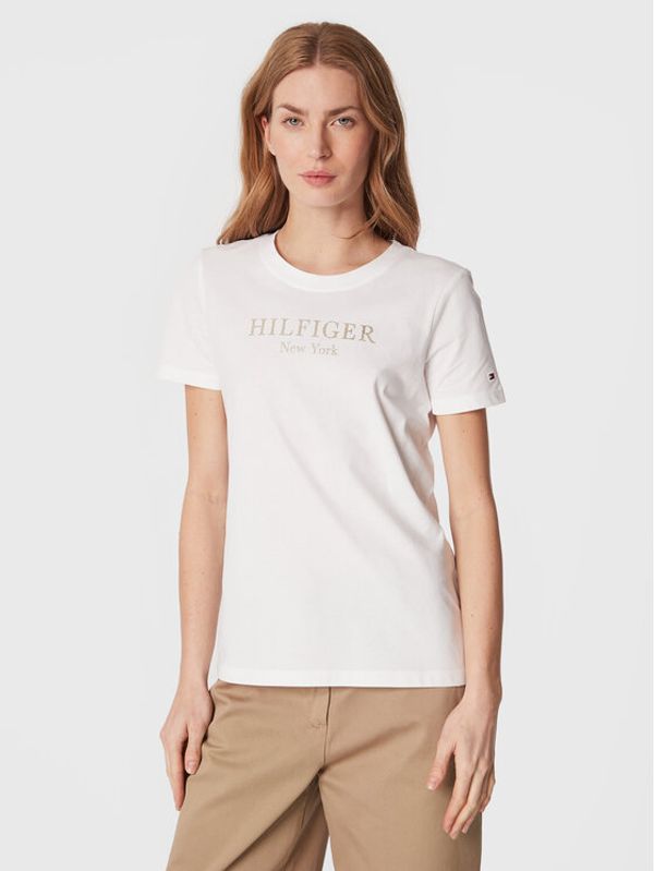 Tommy Hilfiger Tommy Hilfiger Majica Foil WW0WW37194 Bela Regular Fit