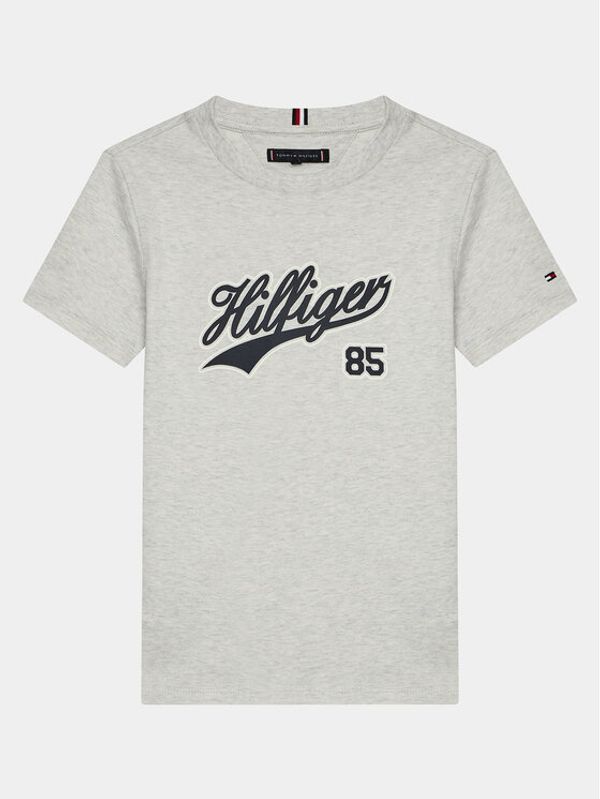 Tommy Hilfiger Tommy Hilfiger Majica Hilfiger Script Tee S/S KB0KB08679 Siva Regular Fit