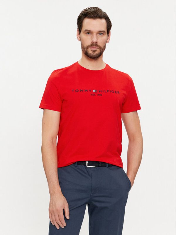 Tommy Hilfiger Tommy Hilfiger Majica Logo MW0MW11797 Rdeča Slim Fit