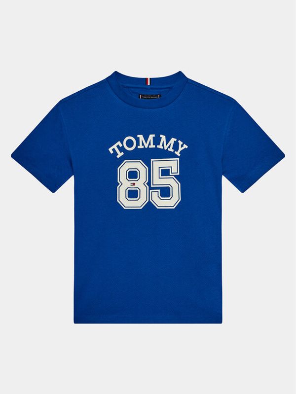 Tommy Hilfiger Tommy Hilfiger Majica Mesh Varsity Tee S/S KB0KB08683 Modra Regular Fit