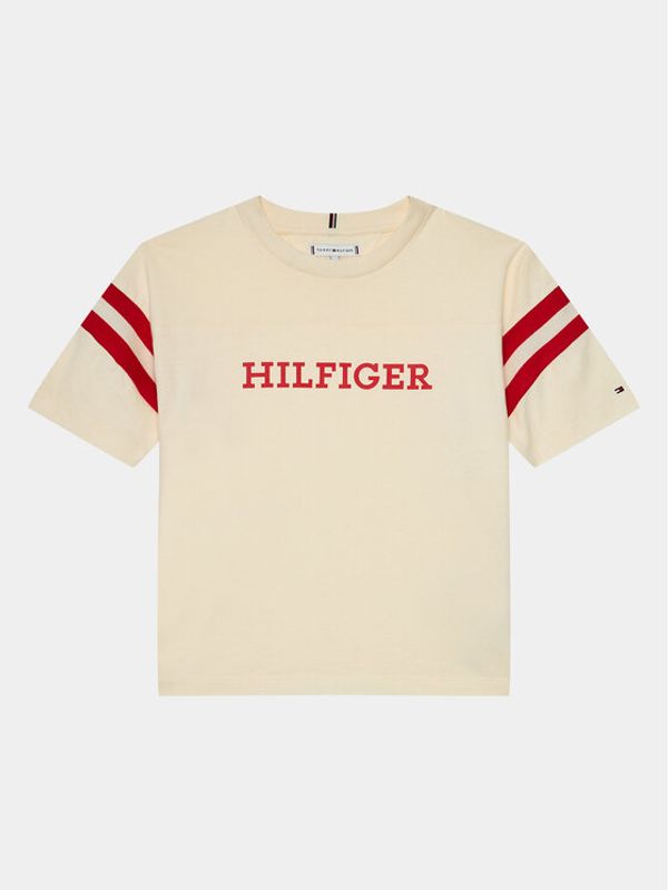 Tommy Hilfiger Tommy Hilfiger Majica Monotype Varsity KG0KG07717 D Bež Relaxed Fit