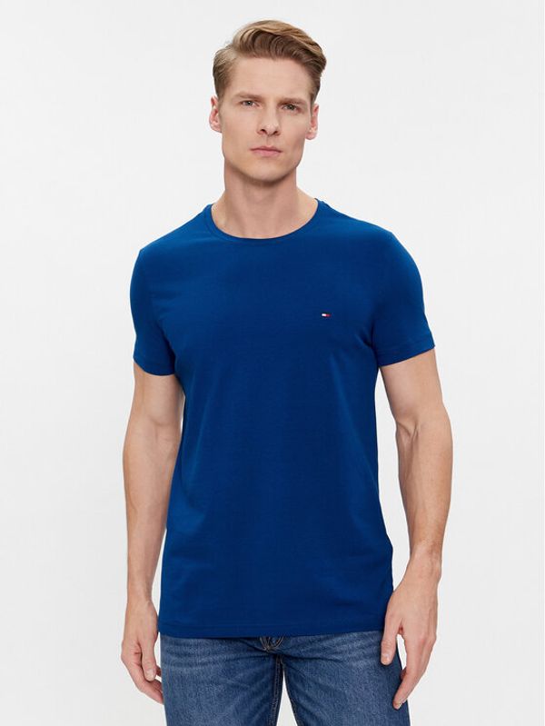 Tommy Hilfiger Tommy Hilfiger Majica Stretch Slim Fit Tee MW0MW10800 Modra Slim Fit