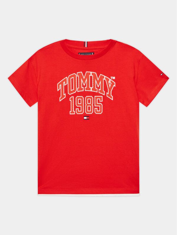 Tommy Hilfiger Tommy Hilfiger Majica Varsity KB0KB08206 D Rdeča Regular Fit