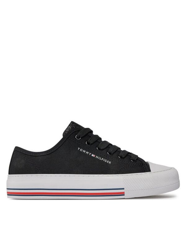 Tommy Hilfiger Tommy Hilfiger Modne superge Low Cut Lace-Up Sneaker T3A9-33185-1687 S Črna