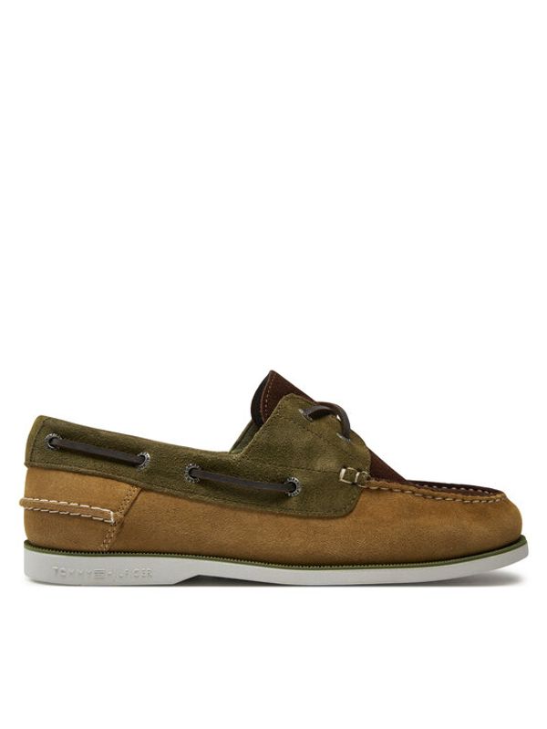 Tommy Hilfiger Tommy Hilfiger Mokasini Th Boat Shoe Core C Block Suede FM0FM04630 Zelena