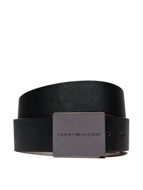 Tommy Hilfiger Tommy Hilfiger Moški pas Plaque Buckle 3.5 Rev AM0AM12063 Črna