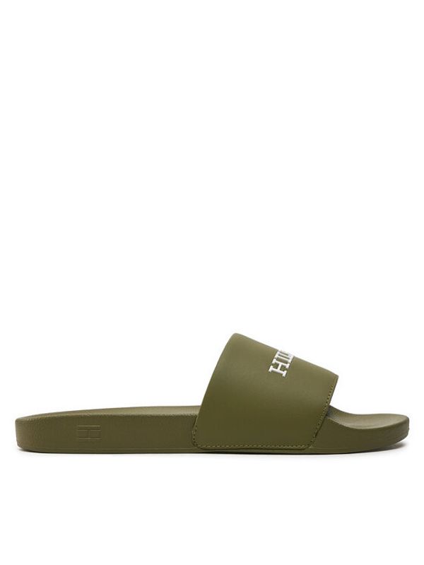 Tommy Hilfiger Tommy Hilfiger Natikači Hilfiger Raised Pool Slide FM0FM05022 Zelena