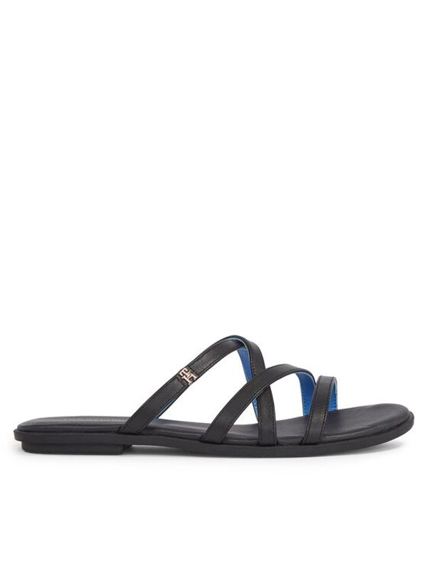 Tommy Hilfiger Tommy Hilfiger Natikači Th Strap Flat Sandal FW0FW08067 Črna