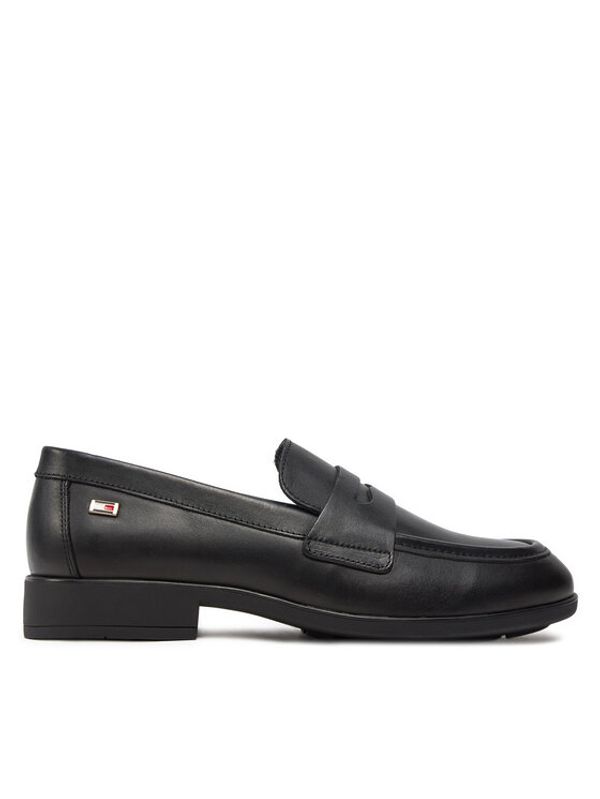 Tommy Hilfiger Tommy Hilfiger Nizki čevlji Flag Leather Classic Loafer FW0FW08030 Črna