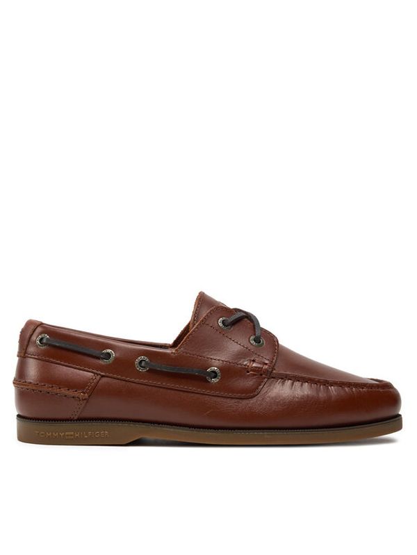 Tommy Hilfiger Tommy Hilfiger Nizki čevlji Th Boat Shoe Core Leather FM0FM04506 Rjava