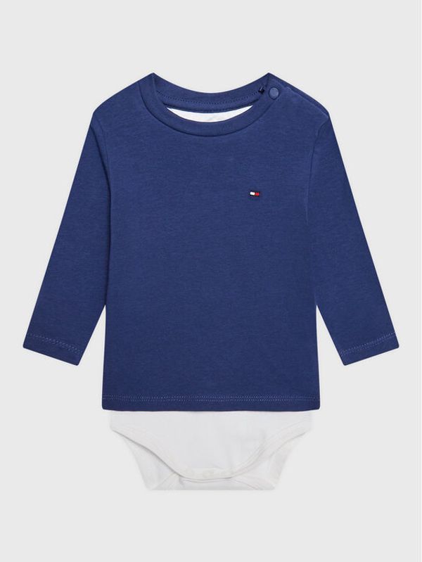Tommy Hilfiger Tommy Hilfiger Otroški bodi Baby Solid KN0KN01408 Modra Regular Fit