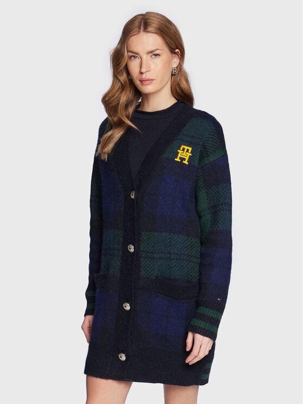 Tommy Hilfiger Tommy Hilfiger Pletena jopica Tartan WW0WW36993 Mornarsko modra Regular Fit