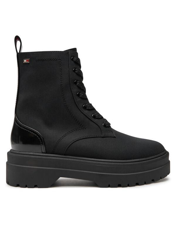 Tommy Hilfiger Tommy Hilfiger Pohodni čevlji Flag Ventile Lace Up Boot FW0FW08287 Črna