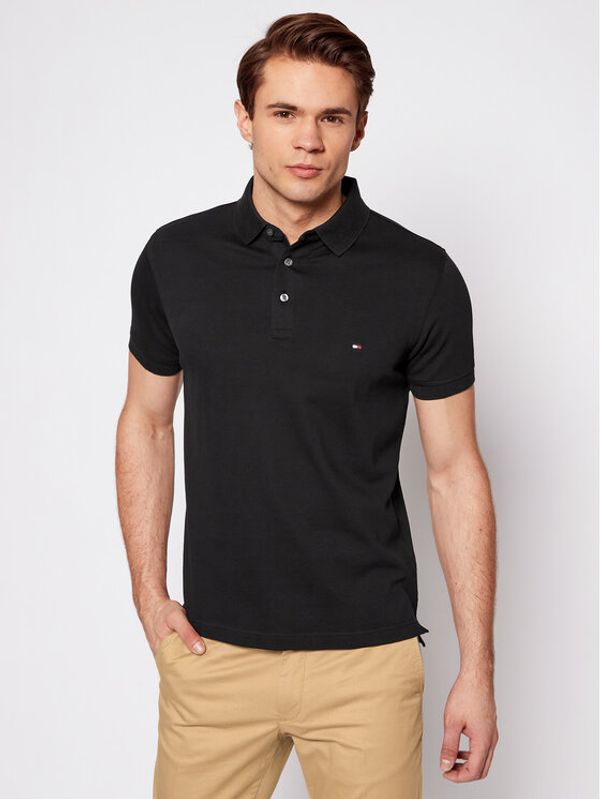 Tommy Hilfiger Tommy Hilfiger Polo majica 1985 MW0MW17771 Črna Slim Fit