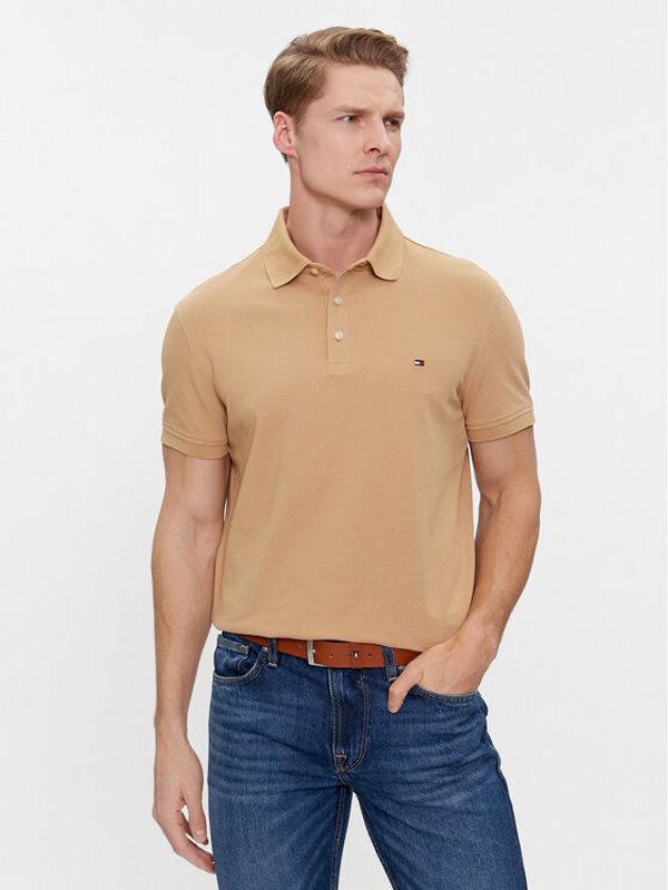 Tommy Hilfiger Tommy Hilfiger Polo majica 1985 MW0MW17771 Khaki Slim Fit