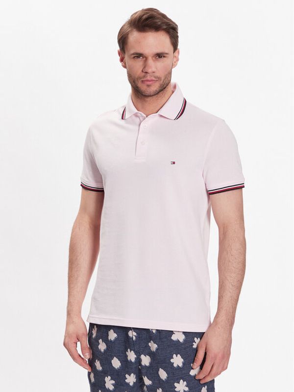 Tommy Hilfiger Tommy Hilfiger Polo majica 1985 MW0MW30750 Roza Slim Fit