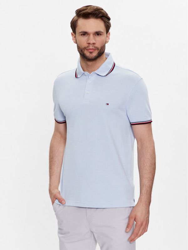 Tommy Hilfiger Tommy Hilfiger Polo majica 1985 MW0MW30750 Svetlo modra Slim Fit