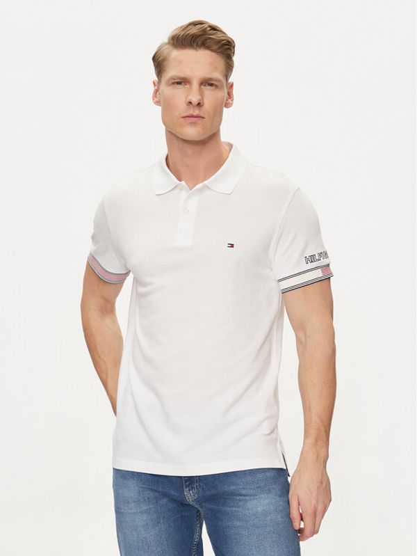 Tommy Hilfiger Tommy Hilfiger Polo majica Flag MW0MW34780 Bela Slim Fit