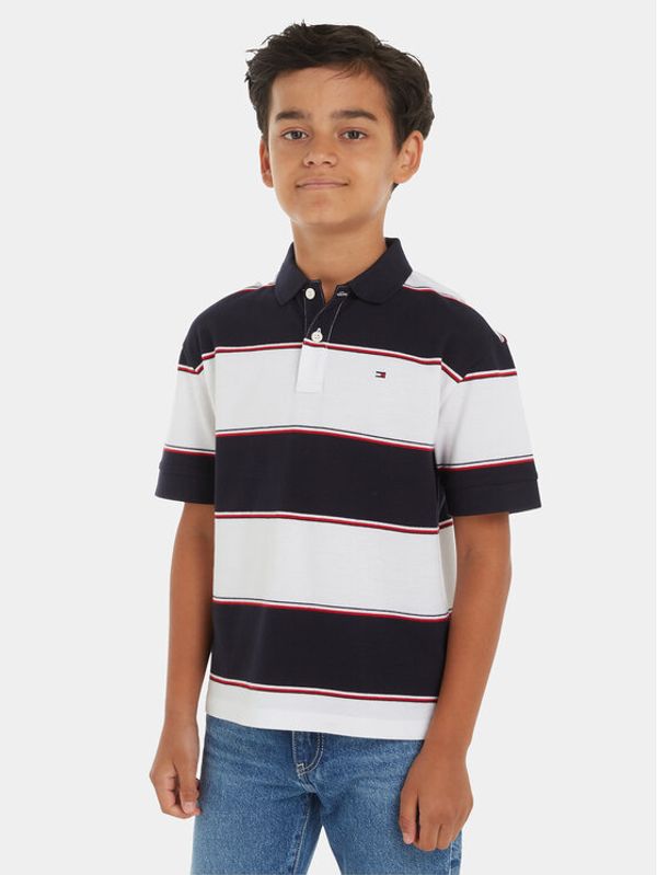 Tommy Hilfiger Tommy Hilfiger Polo majica Global Rugby KB0KB08857 Bela Relaxed Fit