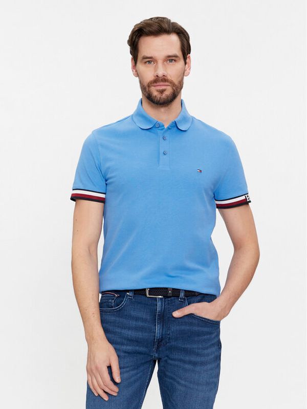 Tommy Hilfiger Tommy Hilfiger Polo majica Monotype Flag MW0MW33585 Modra Slim Fit