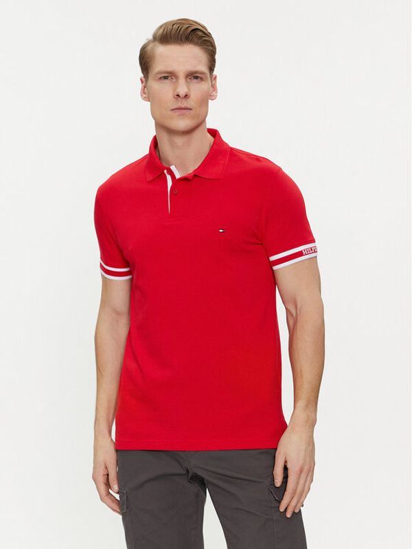 Tommy Hilfiger Tommy Hilfiger Polo majica Monotype MW0MW34737 Rdeča Slim Fit