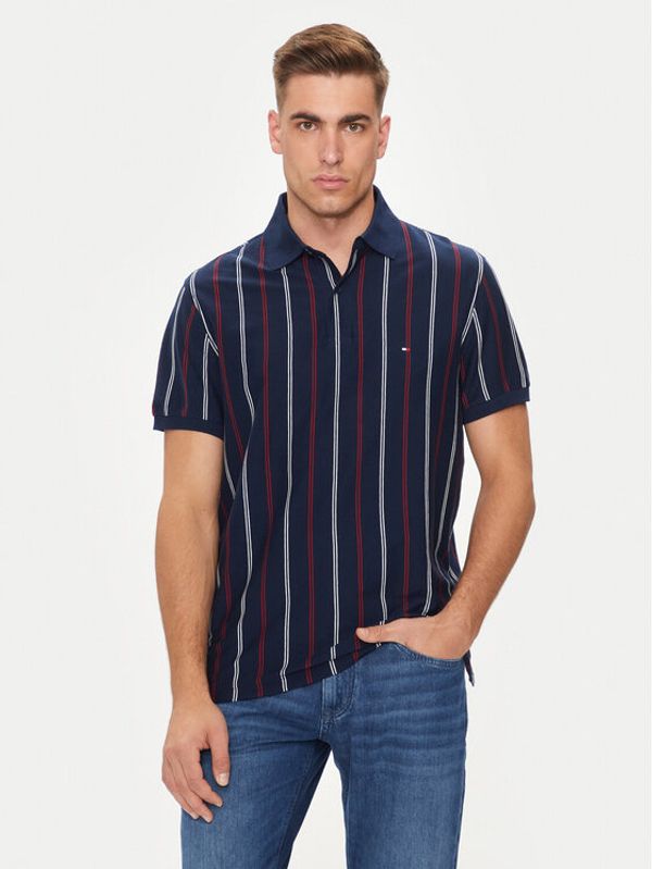 Tommy Hilfiger Tommy Hilfiger Polo majica Vertical MW0MW35627 Mornarsko modra Regular Fit