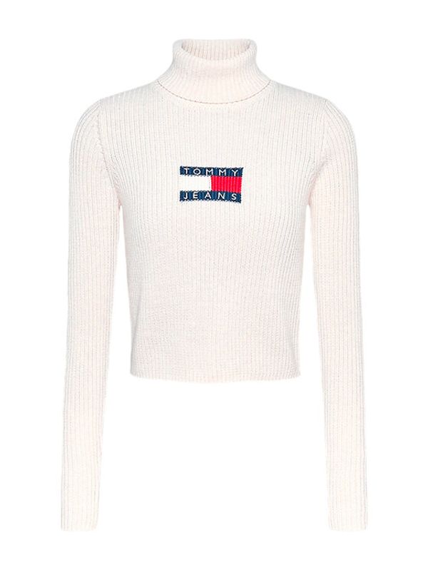 Tommy Hilfiger Tommy Hilfiger Pulover DW0DW18678 Bela Regular Fit