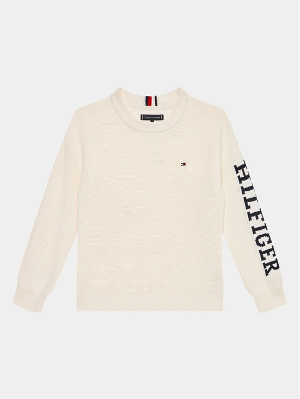 Tommy Hilfiger Tommy Hilfiger Pulover Monotype KB0KB08364 D Écru Regular Fit