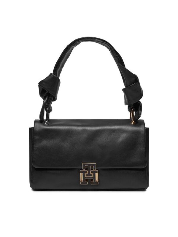 Tommy Hilfiger Tommy Hilfiger Ročna torba Pushlock Leather AW0AW15685 Črna