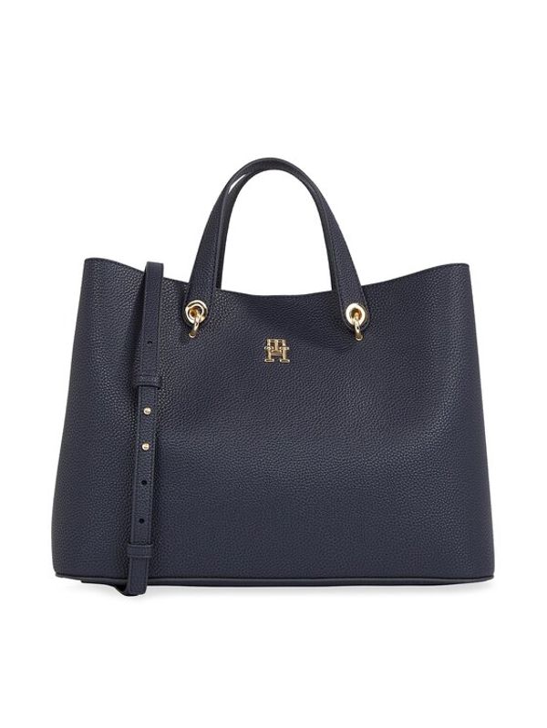 Tommy Hilfiger Tommy Hilfiger Ročna torba Th Emblem Satchel AW0AW15177 Mornarsko modra