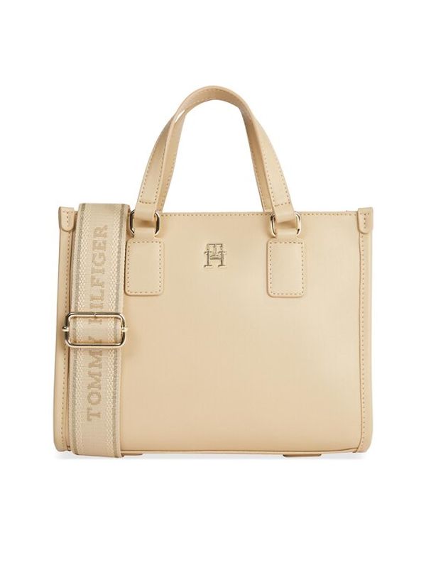 Tommy Hilfiger Tommy Hilfiger Ročna torba Th Monotype Mini Tote AW0AW15977 Bež