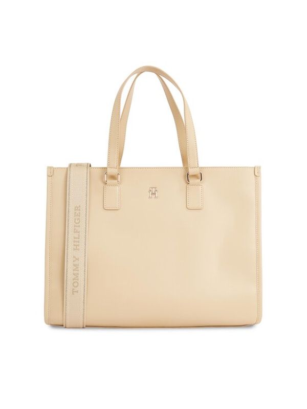 Tommy Hilfiger Tommy Hilfiger Ročna torba Th Monotype Tote AW0AW15978 Bež