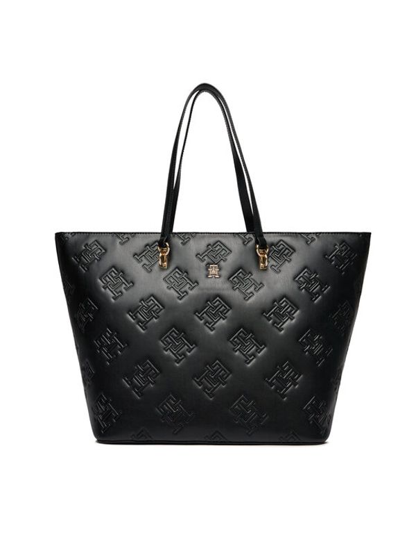 Tommy Hilfiger Tommy Hilfiger Ročna torba Th Refined Tote Mono AW0AW15726 Črna