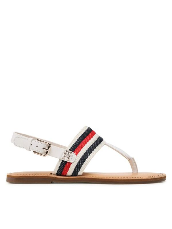 Tommy Hilfiger Tommy Hilfiger Sandali Flat Sandal Corporate FW0FW06988 Écru