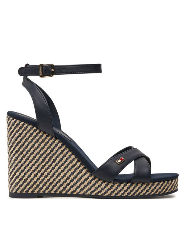 Tommy Hilfiger Tommy Hilfiger Sandali Im Raffia Sandal FW0FW08224 Mornarsko modra