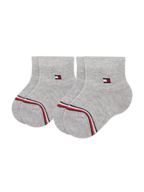 Tommy Hilfiger Tommy Hilfiger Set 2 parov otroških visokih nogavic 701220516 Siva