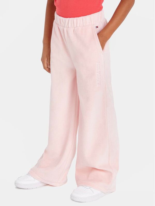 Tommy Hilfiger Tommy Hilfiger Spodnji del trenirke KG0KG07409 M Roza Wide Leg