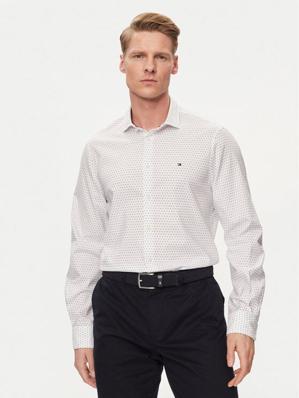 Tommy Hilfiger Tommy Hilfiger Srajca Circle MW0MW34649 Bela Slim Fit