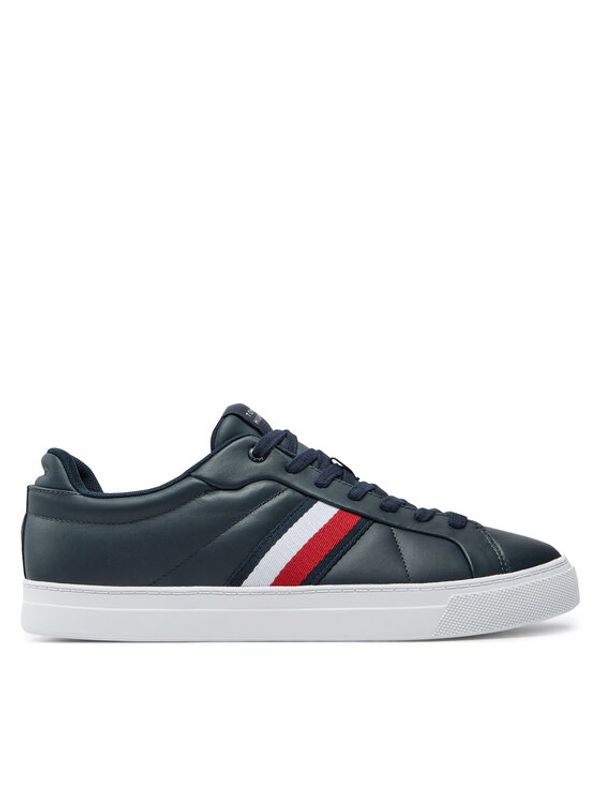 Tommy Hilfiger Tommy Hilfiger Superge Icon Court Lth Stripes FM0FM05163 Mornarsko modra