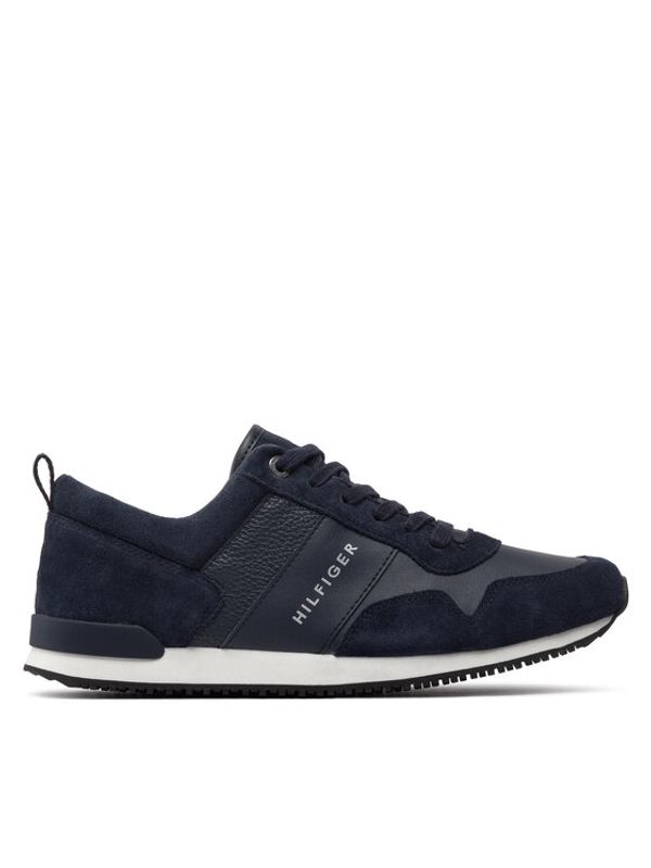 Tommy Hilfiger Tommy Hilfiger Superge Iconic Leather Suede Mix Runner FM0FM00924 Mornarsko modra