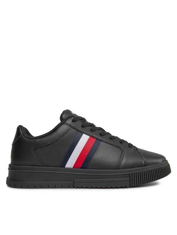 Tommy Hilfiger Tommy Hilfiger Superge Supercup Lth Stripes Ess FM0FM04895 Črna