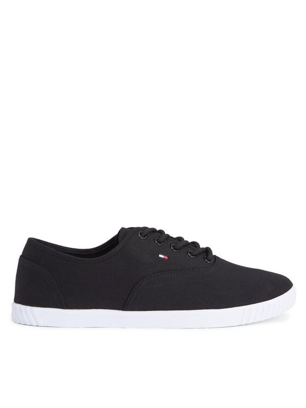 Tommy Hilfiger Tommy Hilfiger Tenis superge Canvas Lace Up Sneaker FW0FW07805 Črna