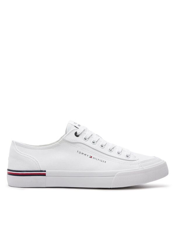 Tommy Hilfiger Tommy Hilfiger Tenis superge Corporate Vulc Canvas FM0FM04954 Bela