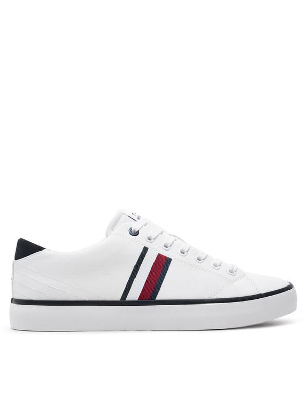 Tommy Hilfiger Tommy Hilfiger Tenis superge Th Hi Vulc Low Stripes Mesh FM0FM04946 Bela