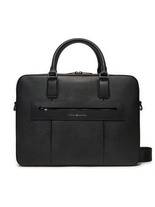 Tommy Hilfiger Tommy Hilfiger Torba za prenosnik Business Leather Computer Bag AM0AM12489 Črna