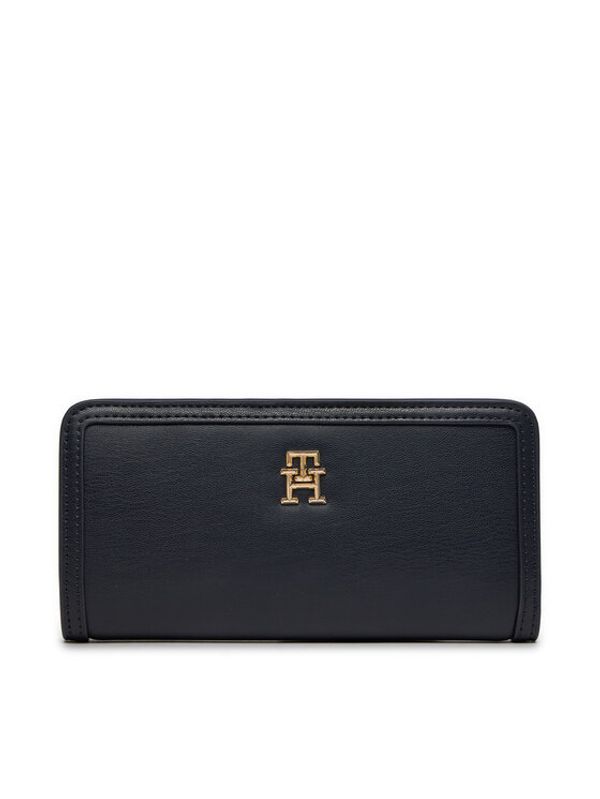 Tommy Hilfiger Tommy Hilfiger Velika ženska denarnica Th Monotype Large Slim Wallet AW0AW16210 Mornarsko modra